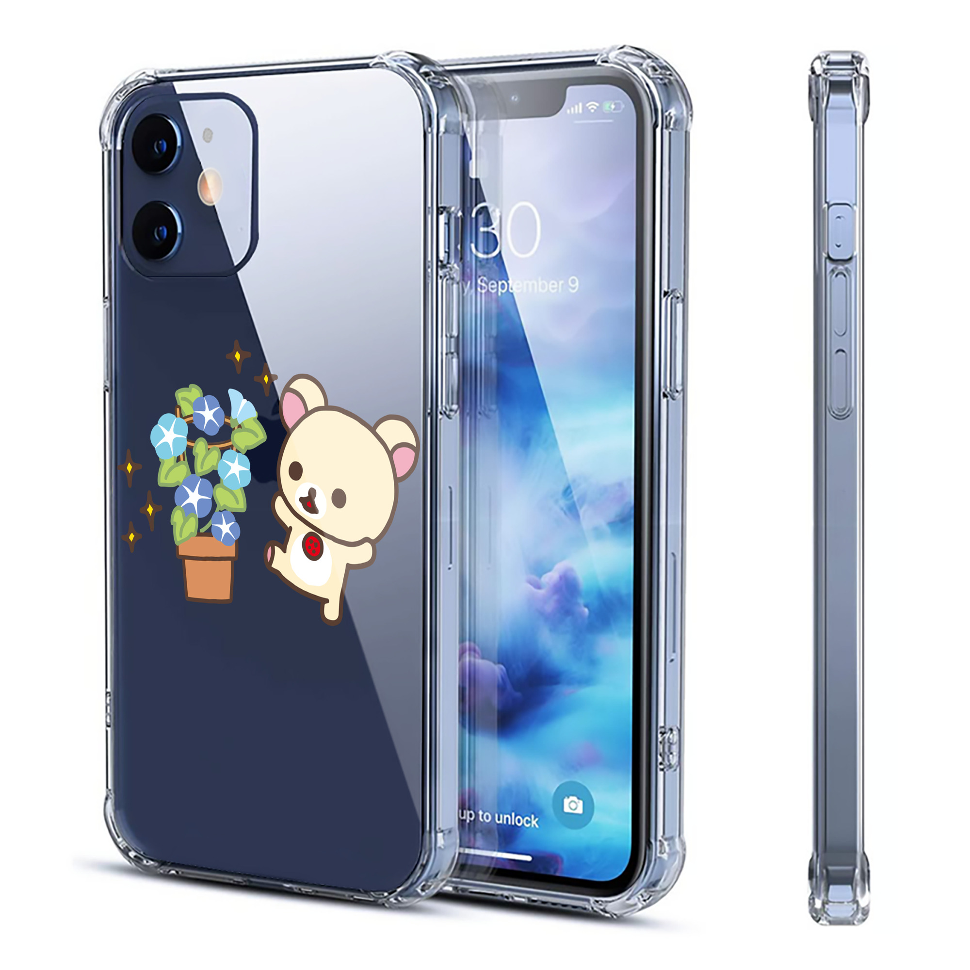 （画像用） リラックマ リラックマ キイロイトリ Rilakkuma Korilakkuma Kiiroitori 【iPhone 12シリーズ対応】透明スマホケース（クリアソフトケース）